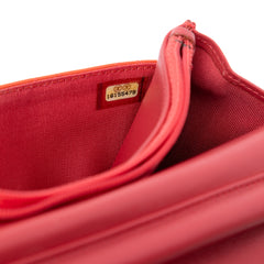 CC Quilted Patent Wallet On Chain