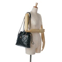 Small CC Quilted Lambskin Drawstring Shopping Tote