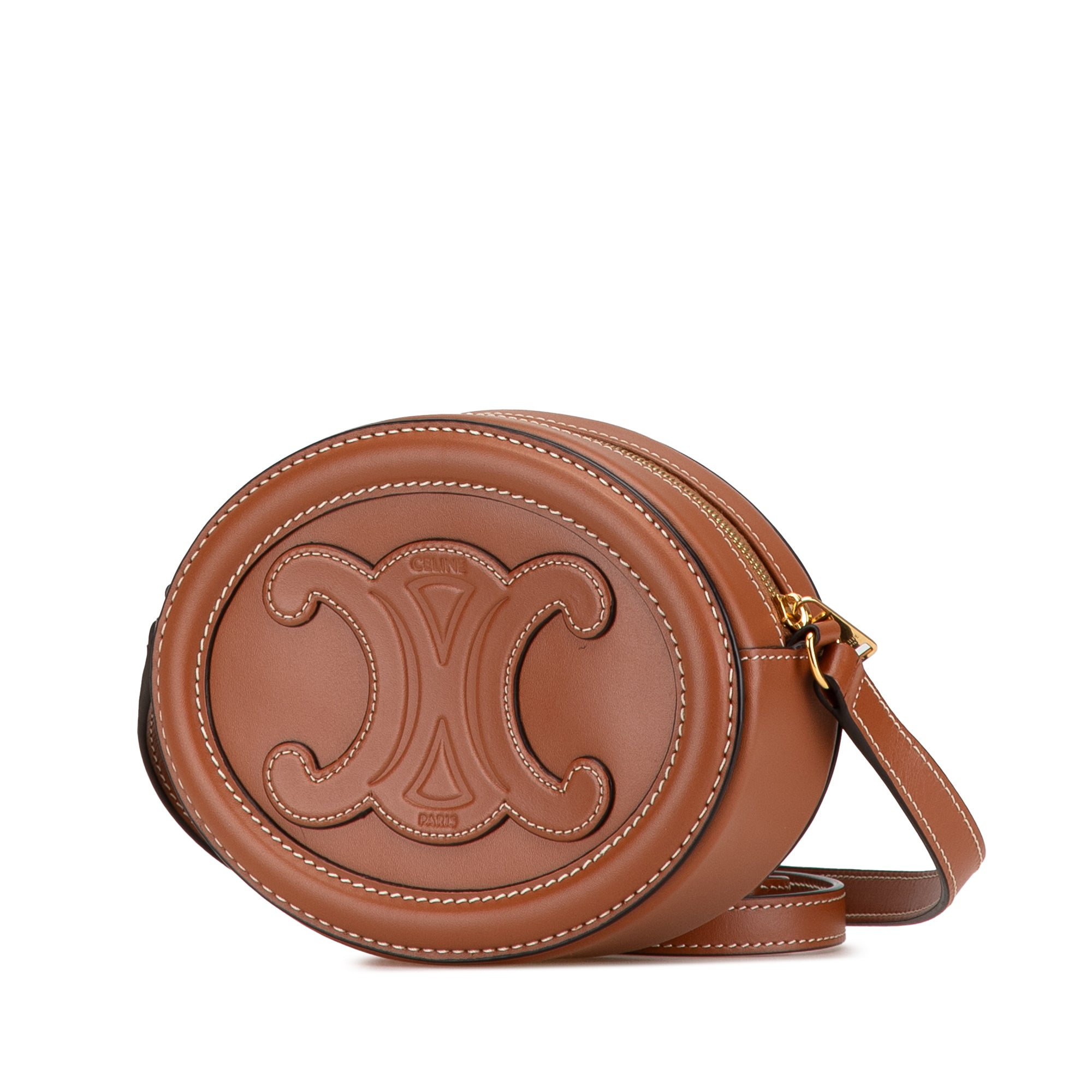 Small Calfskin Cuir Triomphe Oval Crossbody