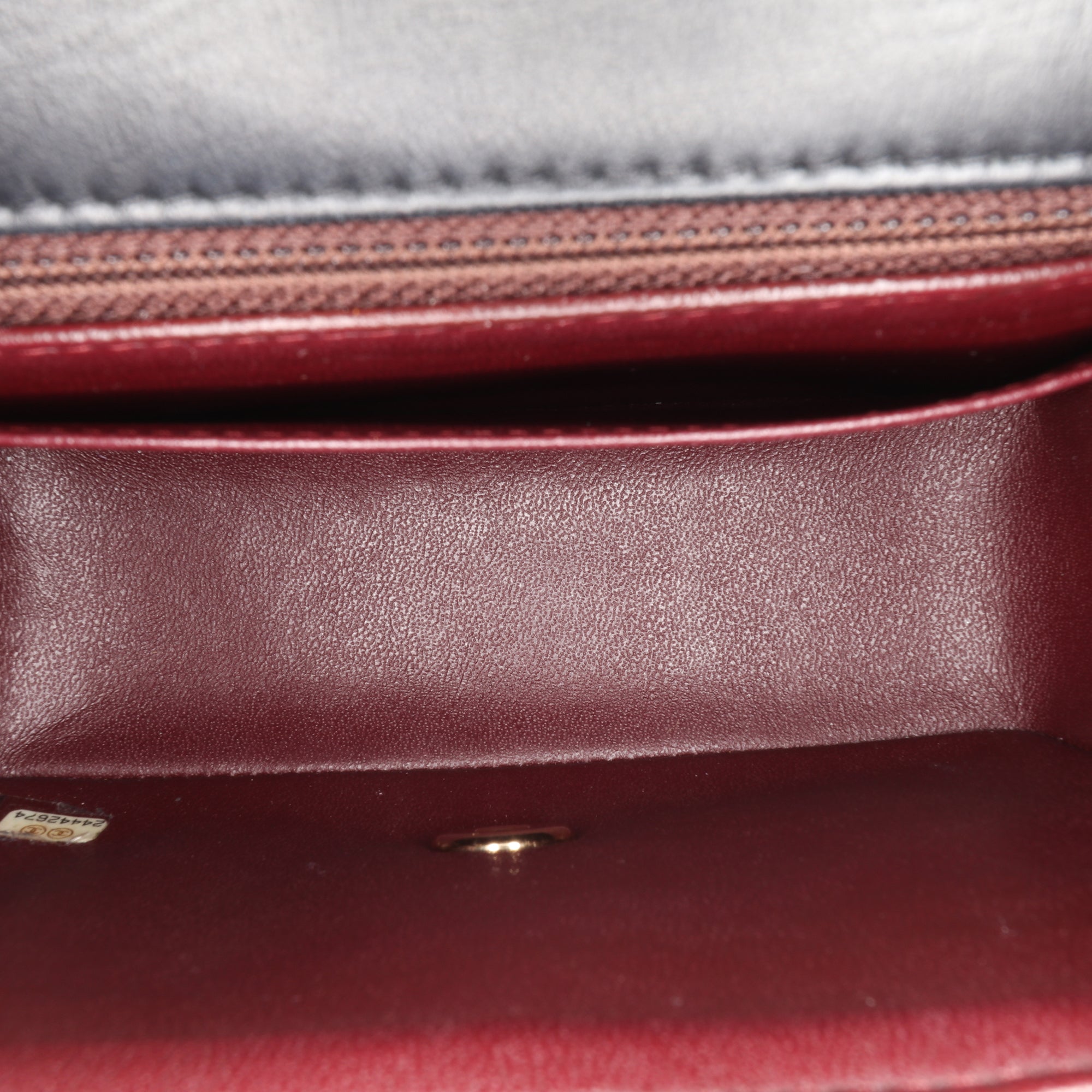 Mini Square Classic Chevron Lambskin Single Flap
