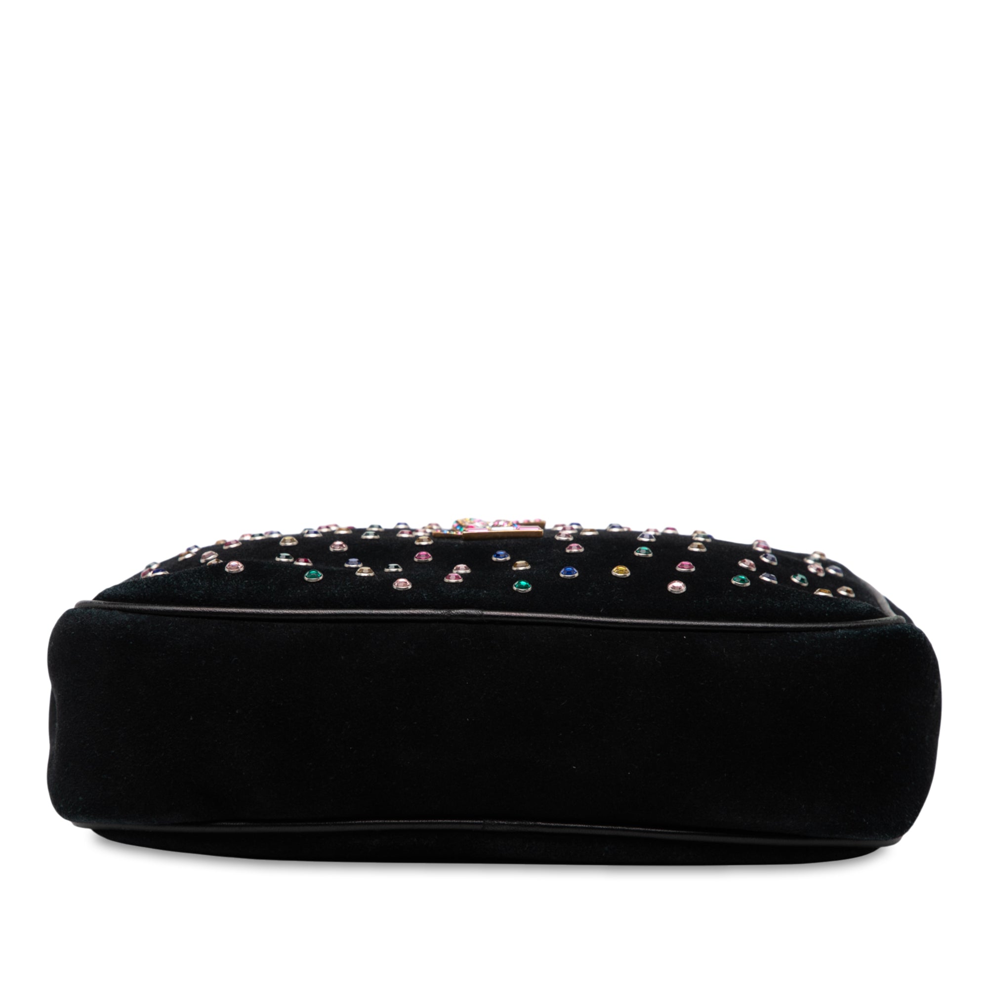 Suede Crystal Monogram Lou Camera Bag