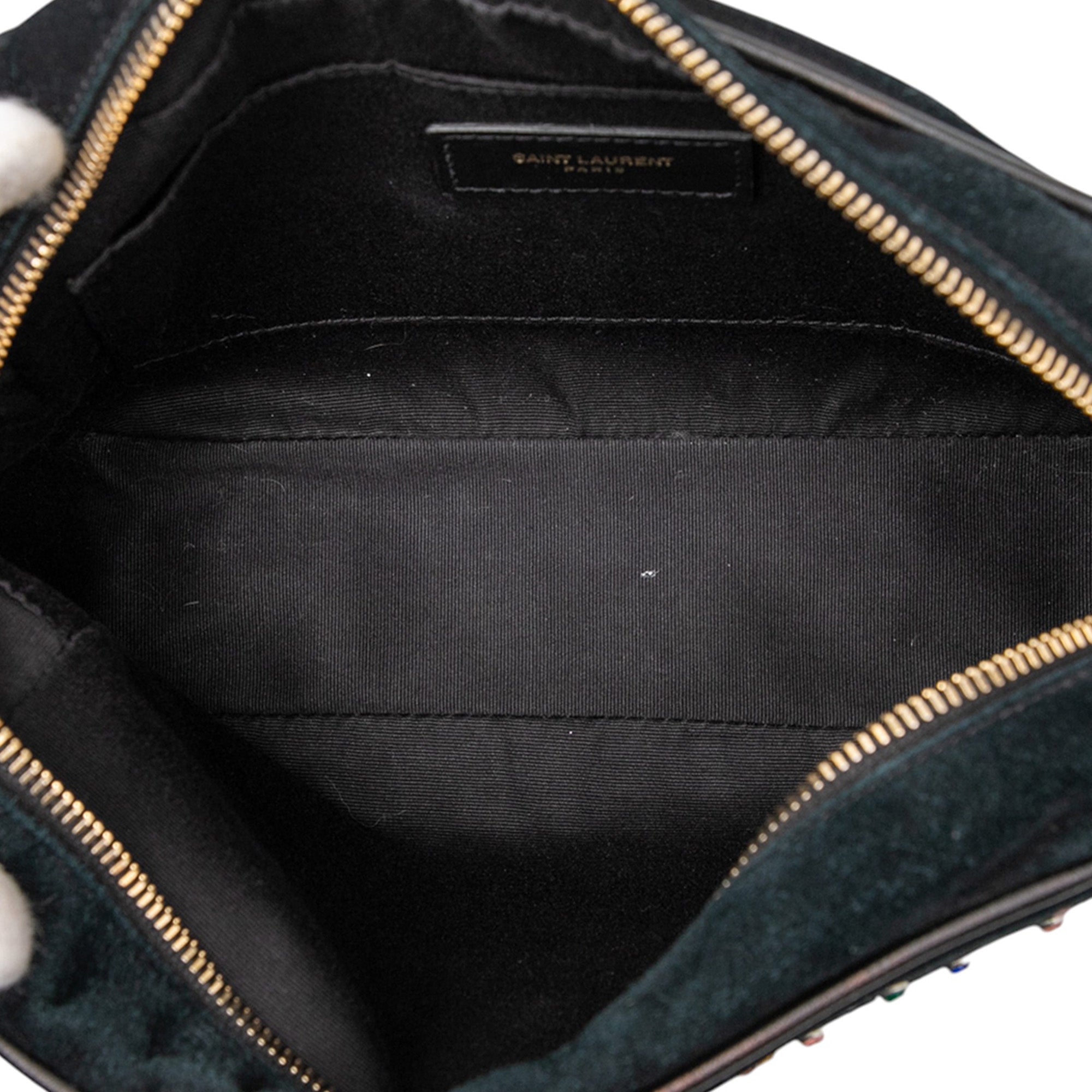 Suede Crystal Monogram Lou Camera Bag