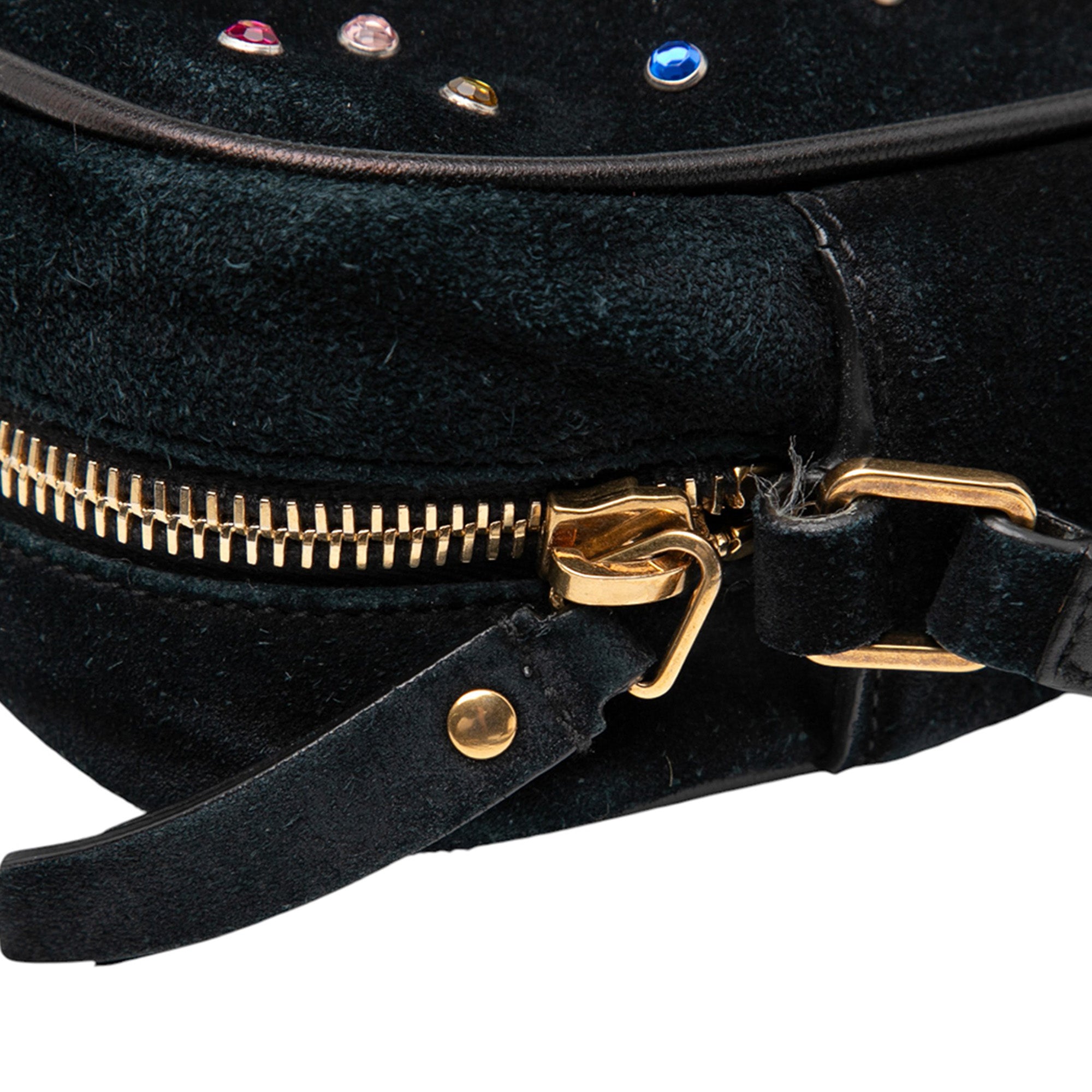 Suede Crystal Monogram Lou Camera Bag