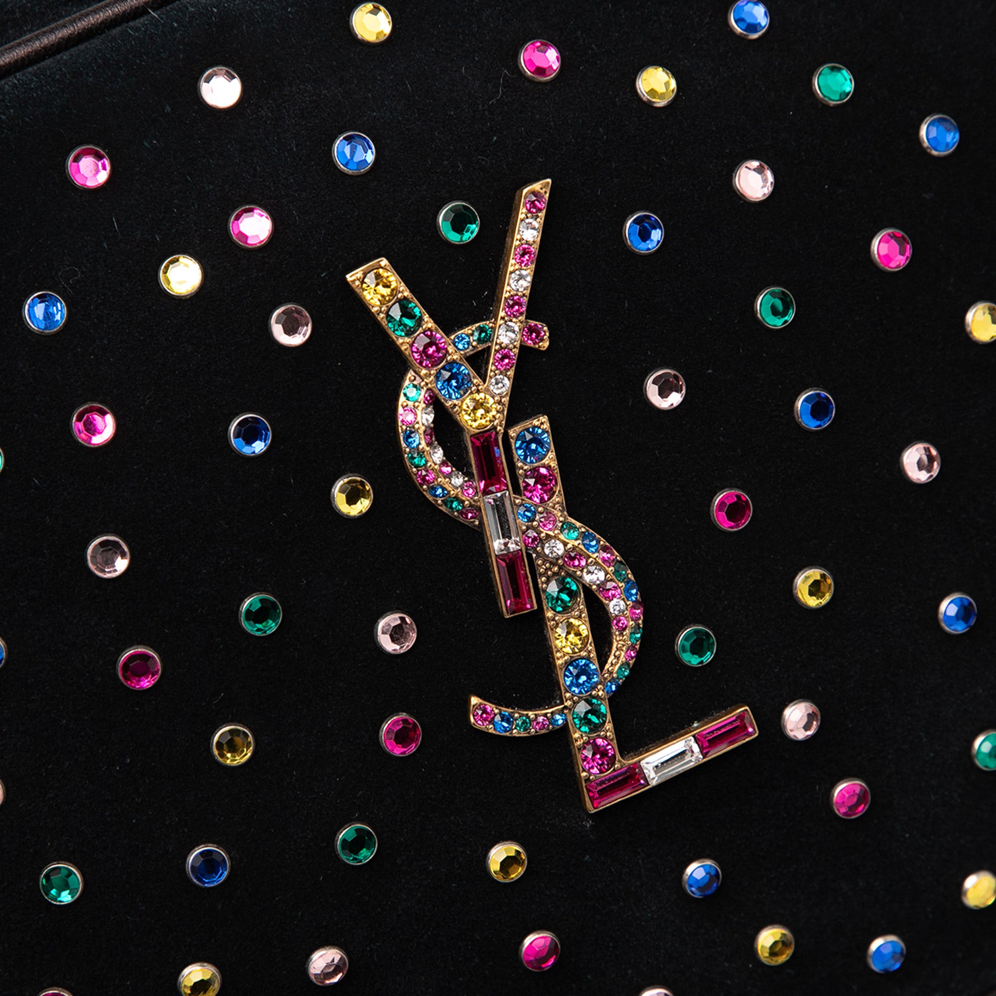 Suede Crystal Monogram Lou Camera Bag