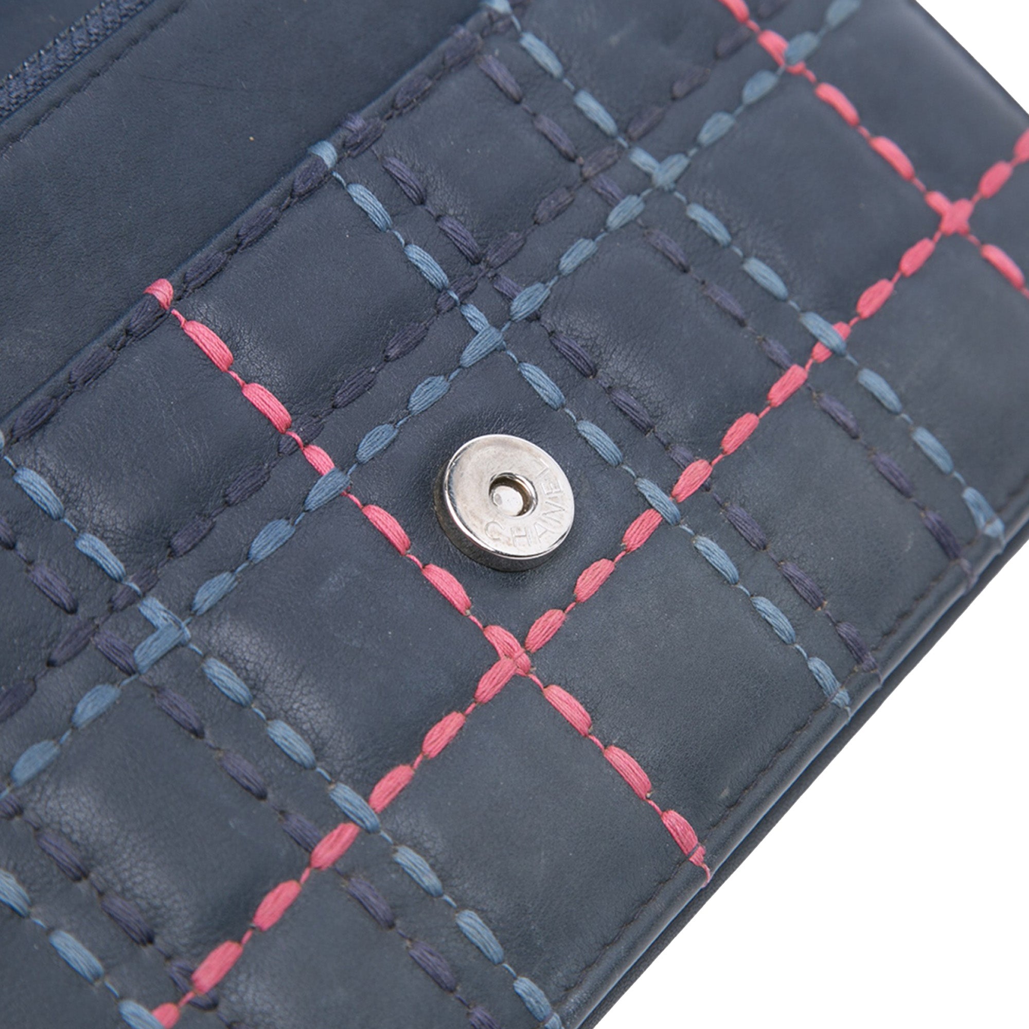 CC Square Stitched Calfskin Wallet on Chain