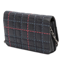 CC Square Stitched Calfskin Wallet on Chain