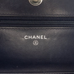 CC Square Stitched Calfskin Wallet on Chain