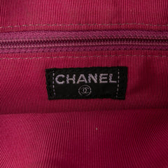 CC Choco Bar Suede Beaded Chain Flap