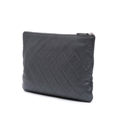 Medium CC Quilted Caviar O Case Clutch
