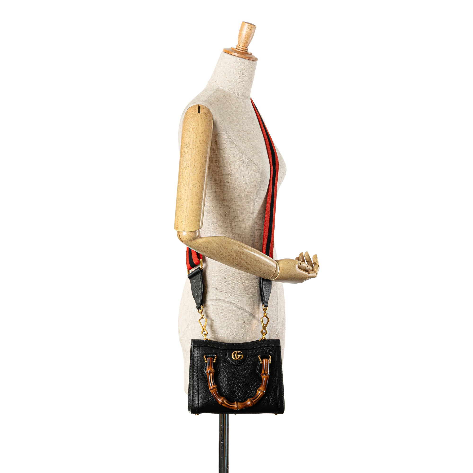 Small Calfskin Bamboo Diana Satchel