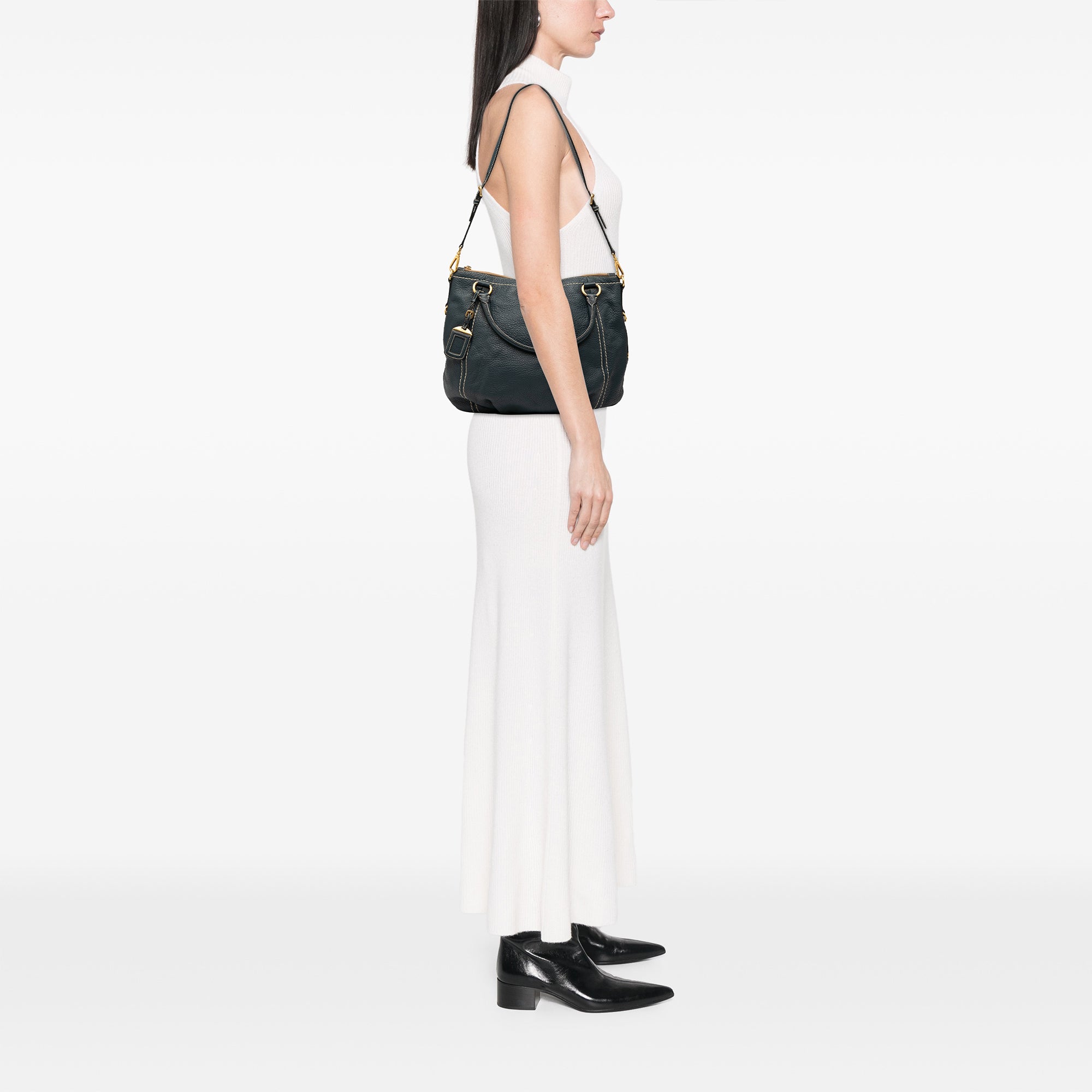 Vitello Daino Zip Top Satchel