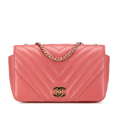 Mini Chevron Calfskin Statement Flap