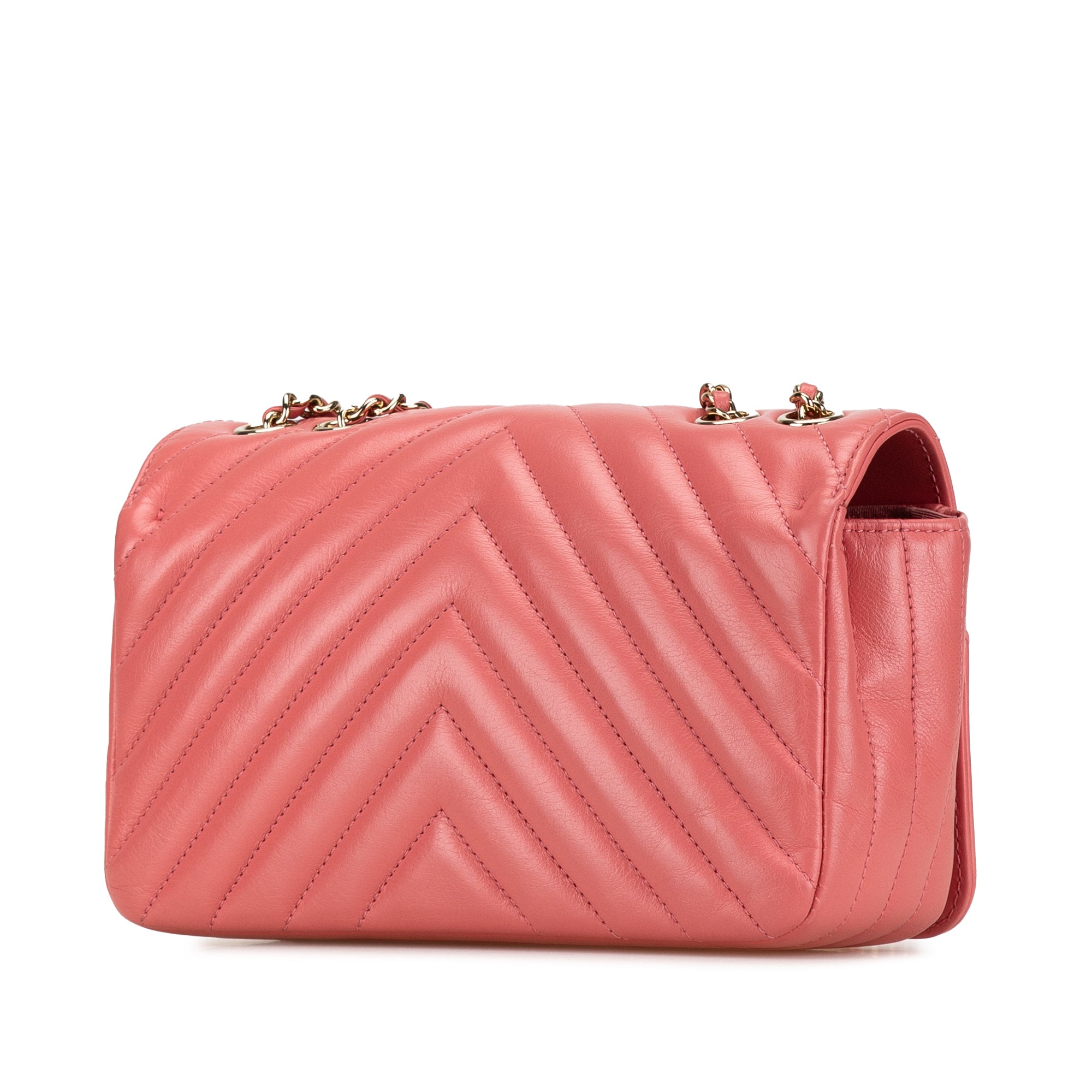 Mini Chevron Calfskin Statement Flap