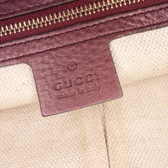 Metallic Leather Soho Chain Zip Shoulder Bag