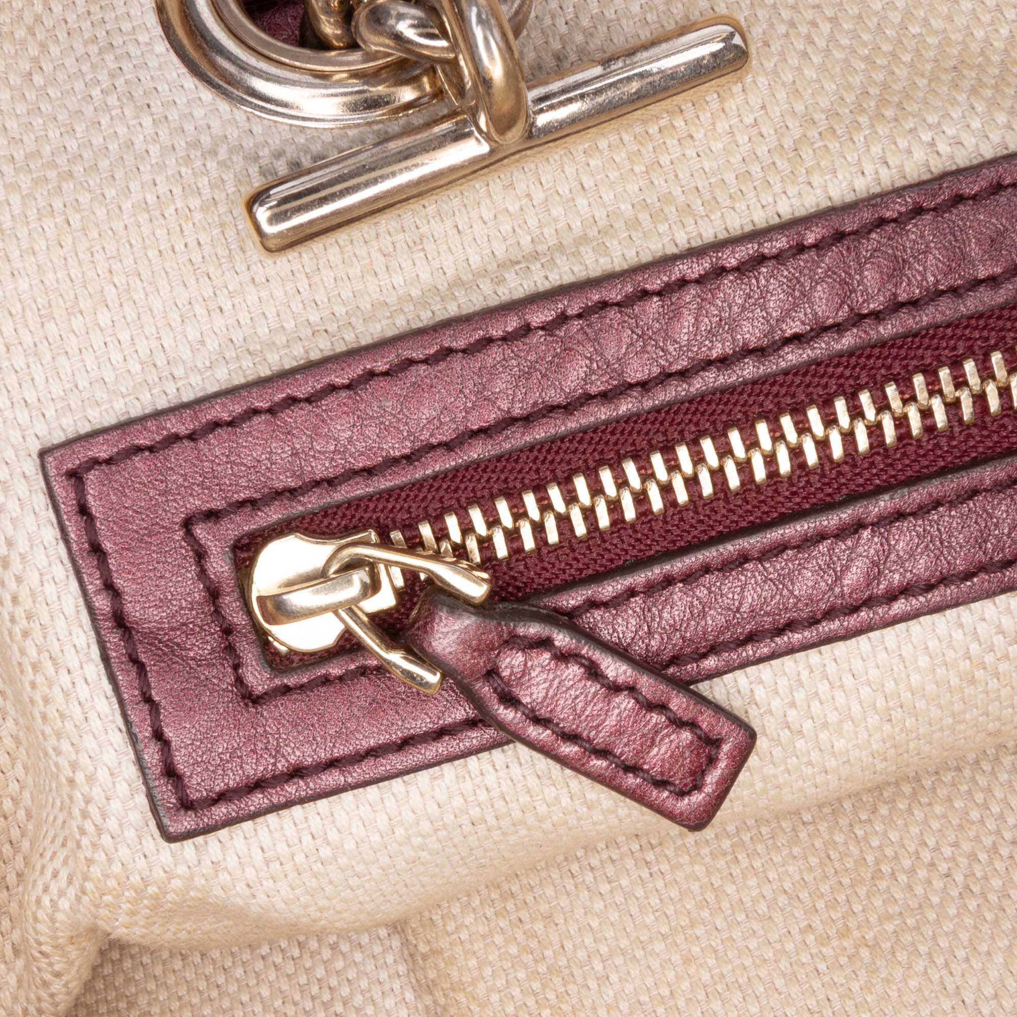 Metallic Leather Soho Chain Zip Shoulder Bag