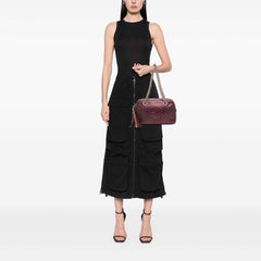 Metallic Leather Soho Chain Zip Shoulder Bag
