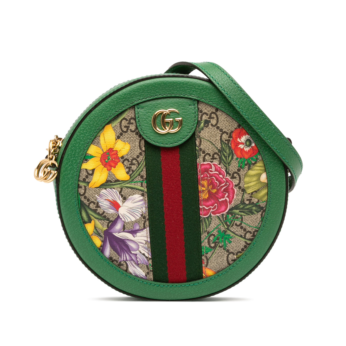 Mini GG Supreme Flora Ophidia Round Crossbody