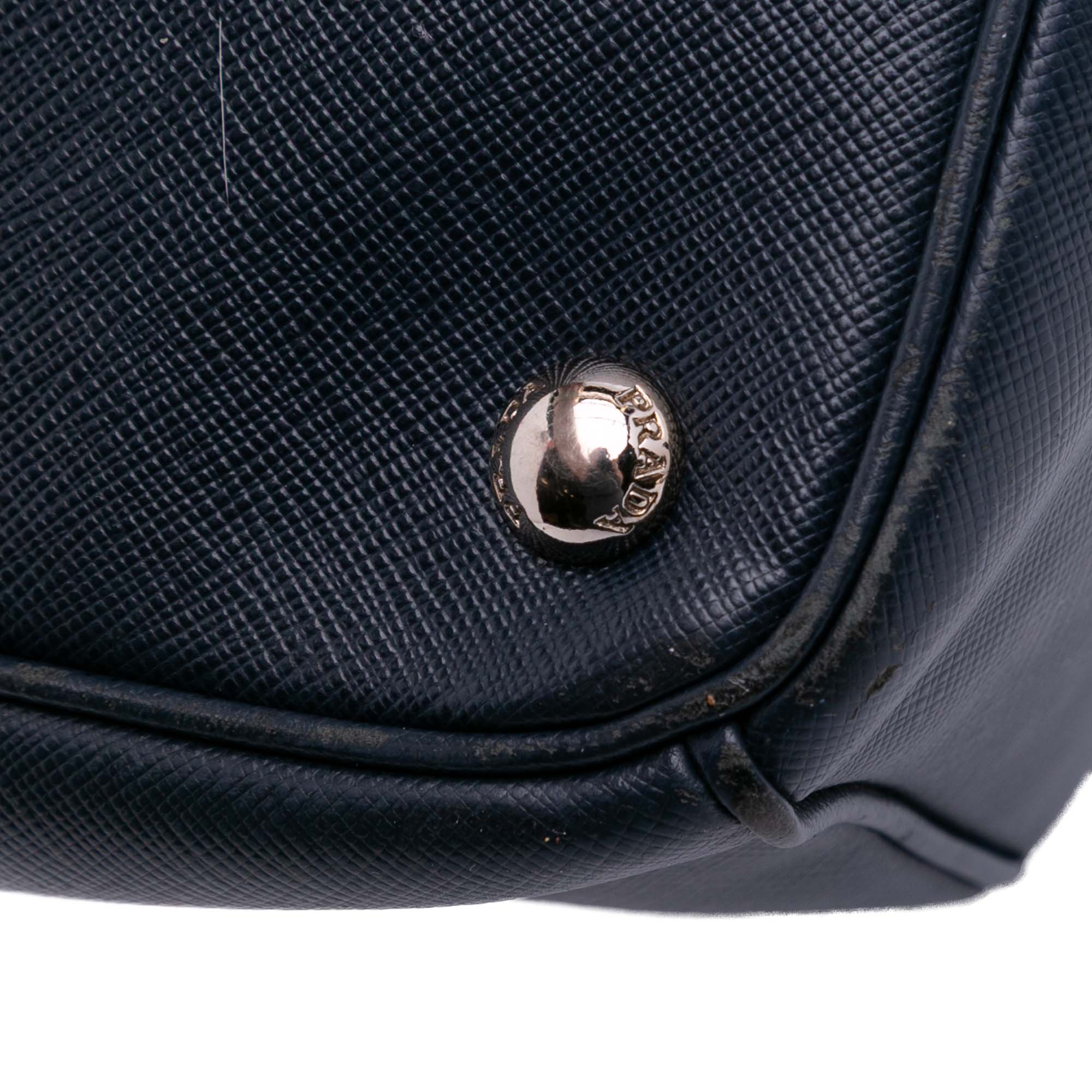 Medium Bicolor Saffiano Lux Galleria Double Zip Satchel