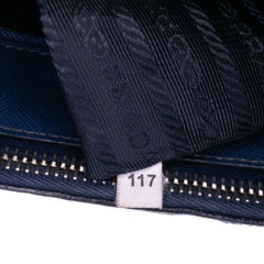 Medium Bicolor Saffiano Lux Galleria Double Zip Satchel