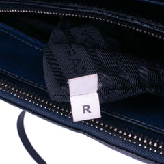 Medium Bicolor Saffiano Lux Galleria Double Zip Satchel