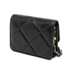 Quilted Lambskin 19 Flap Coin Purse With Chain
