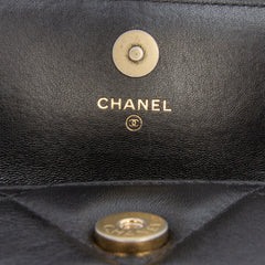 Quilted Lambskin 19 Flap Coin Purse With Chain
