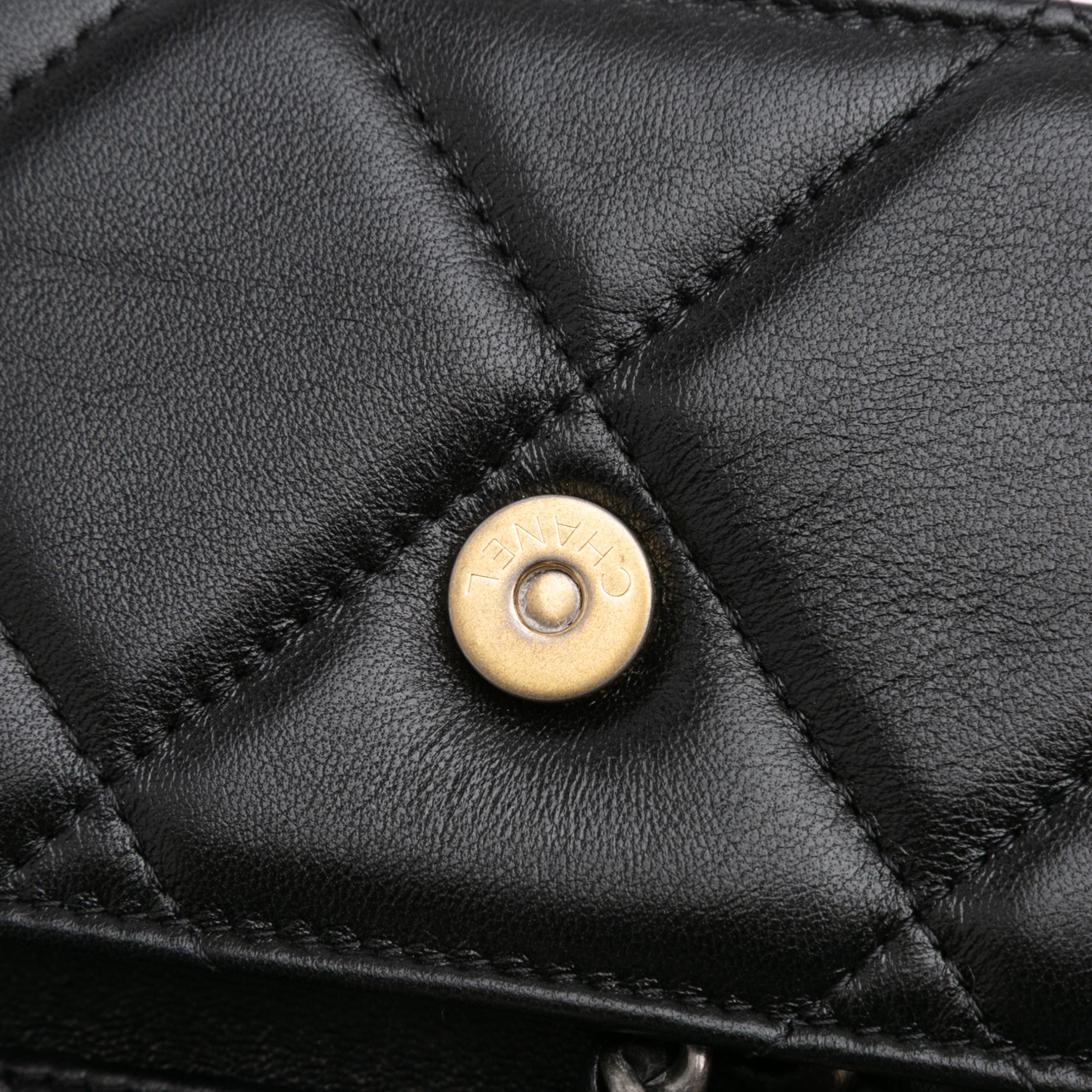 Quilted Lambskin 19 Flap Coin Purse With Chain