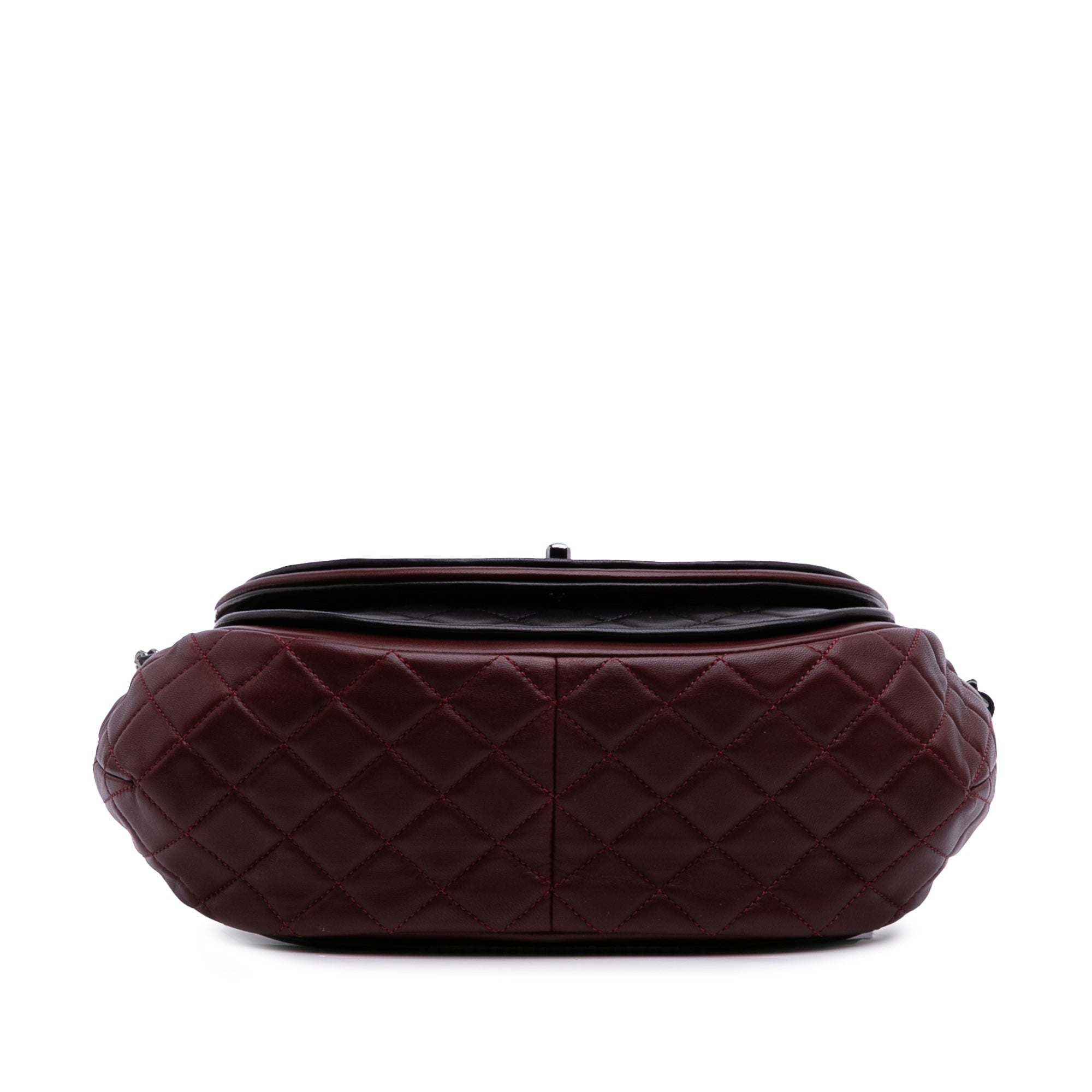 Bicolor Quilted Lambskin Twist Crescent Flap