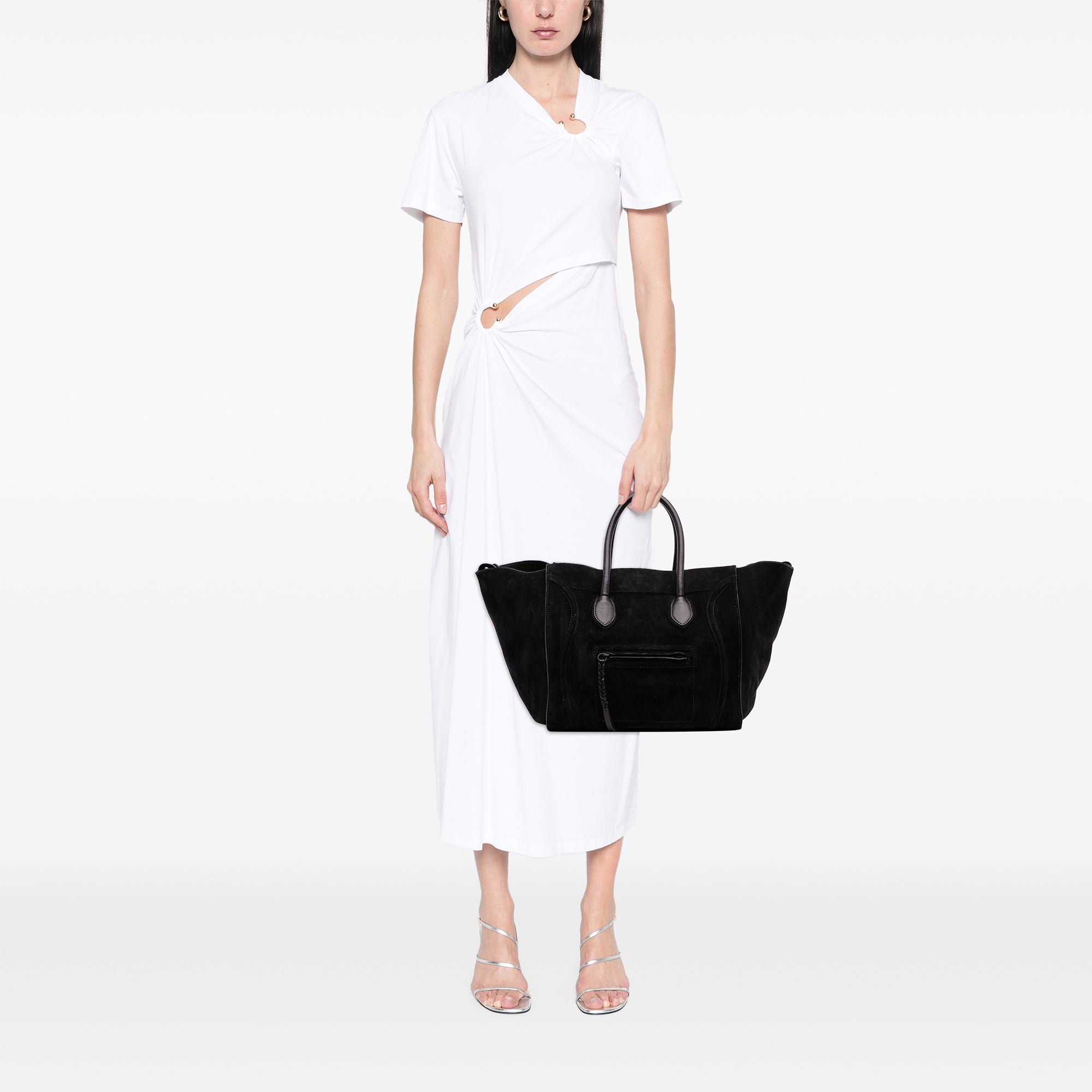 Large Suede Phantom Luggage Tote