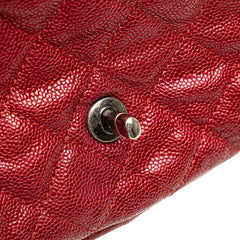 Jumbo Quilted Iridescent Caviar Easy Flap