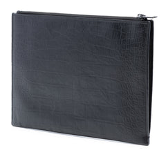 Croc Embossed Leather Monogram Document Holder
