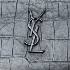 Croc Embossed Leather Monogram Document Holder