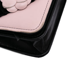Bicolor Quilted Lambskin Camellia Wallet on Chain