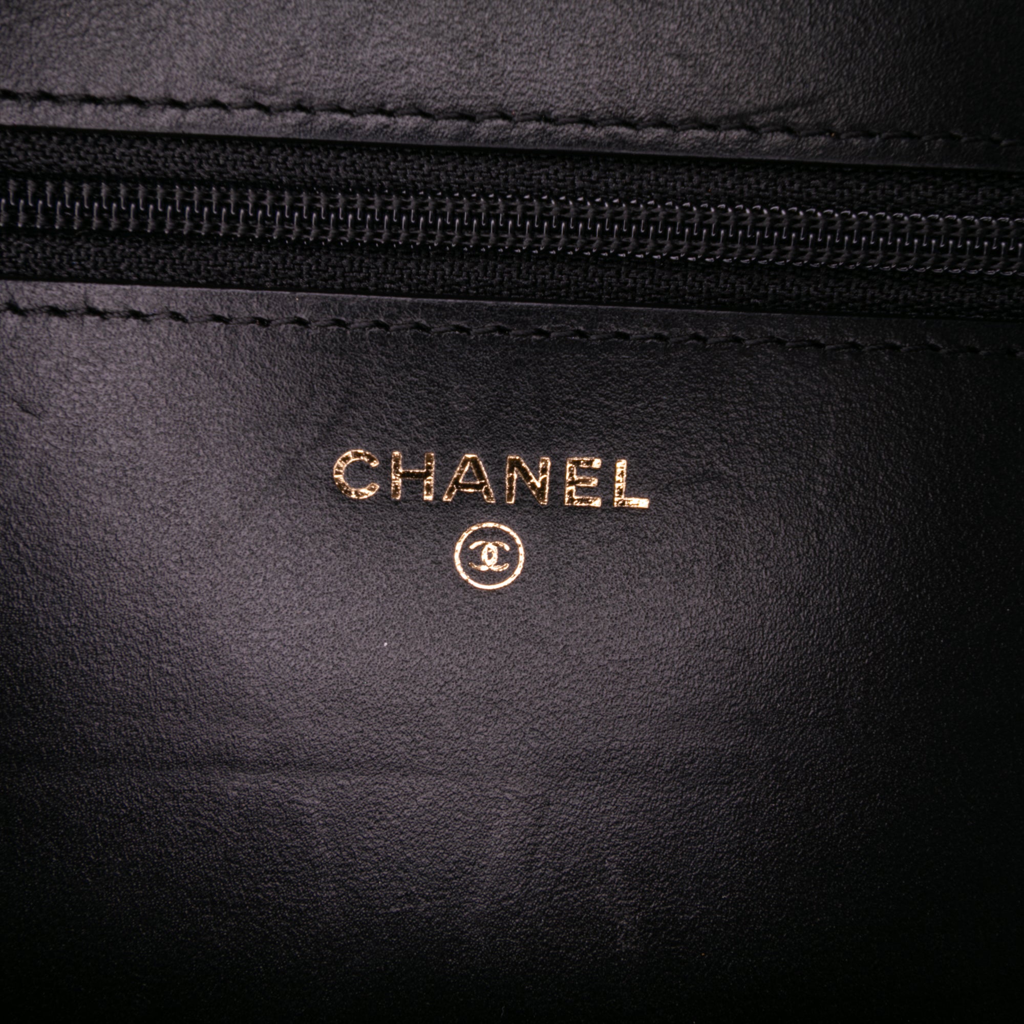 Bicolor Quilted Lambskin Camellia Wallet on Chain