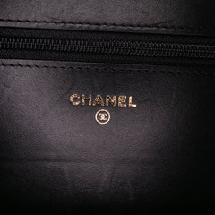 Bicolor Quilted Lambskin Camellia Wallet on Chain