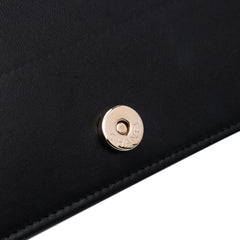 Bicolor Quilted Lambskin Camellia Wallet on Chain