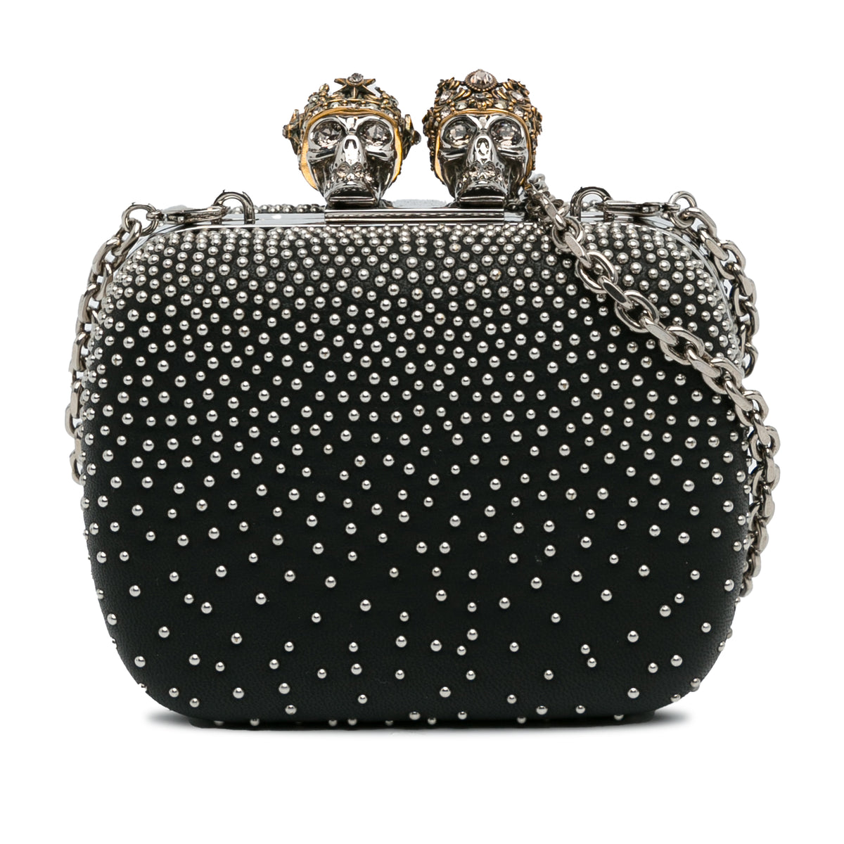 Mini Queen And King Skull Clutch on Chain_0