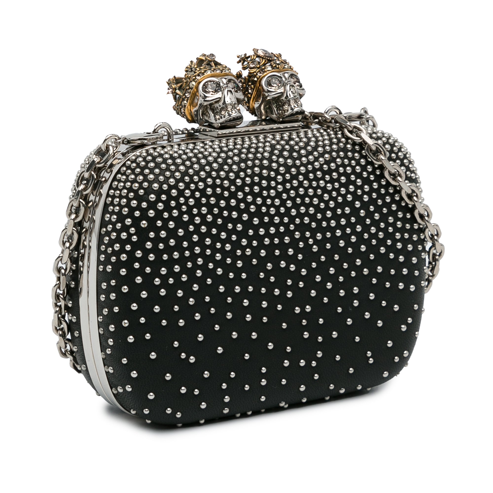 Mini Queen And King Skull Clutch on Chain_1