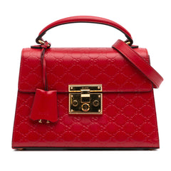 Small Guccissima Padlock Satchel