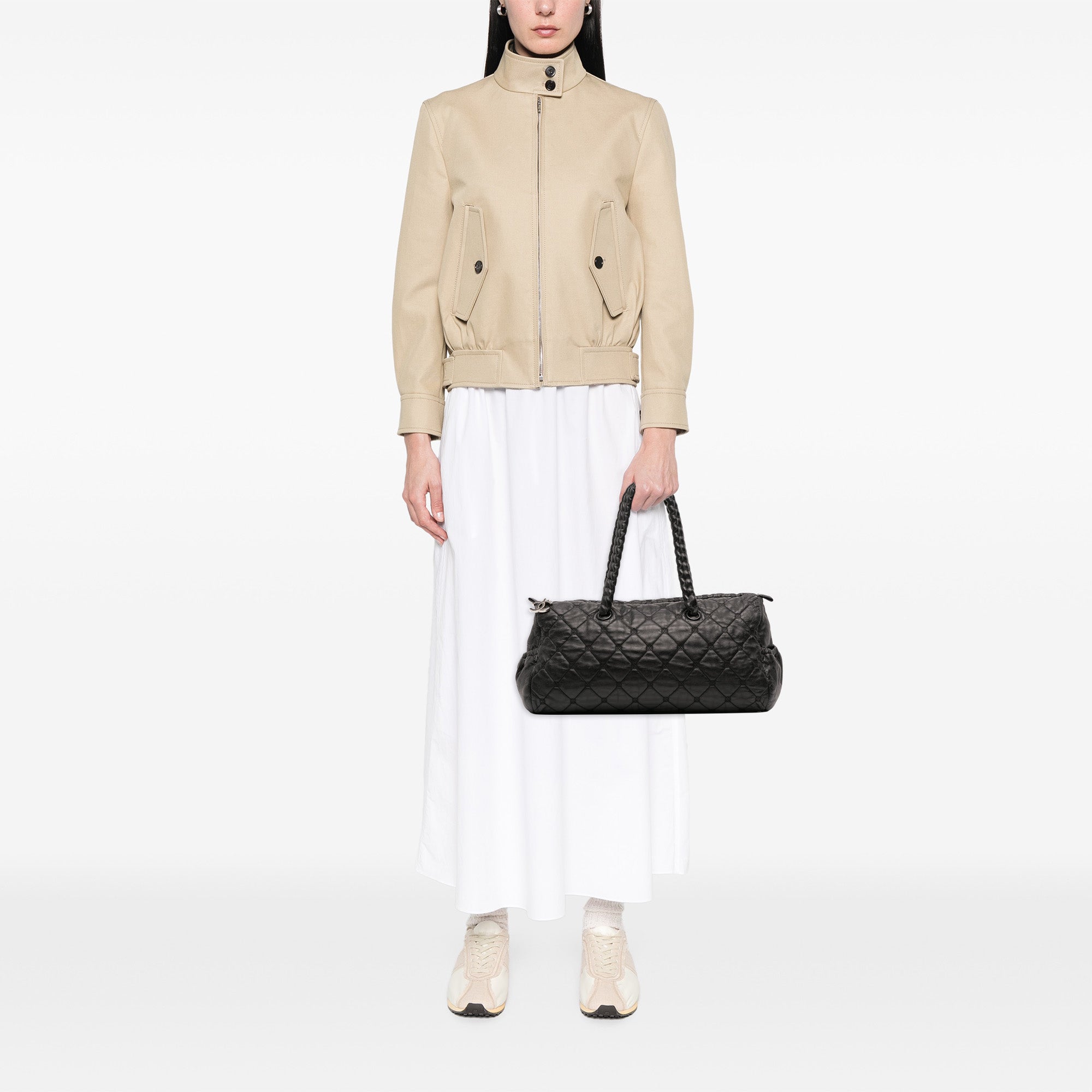 Quilted Lambskin Hidden Chain Bowler Bag