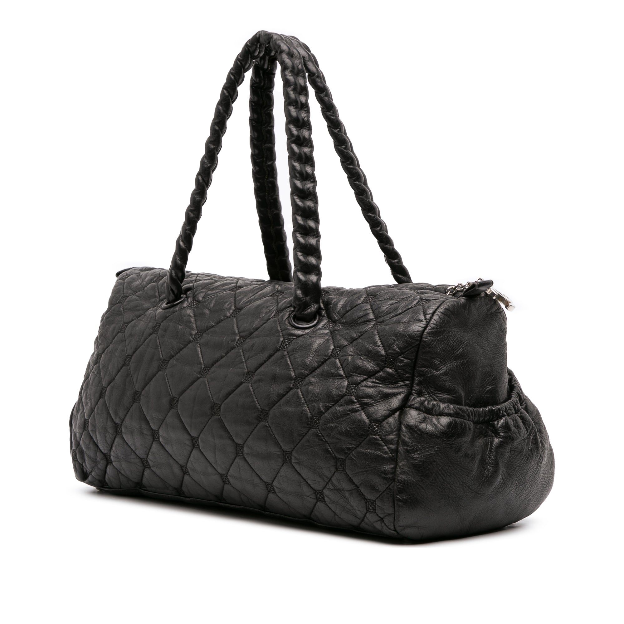 Quilted Lambskin Hidden Chain Bowler Bag