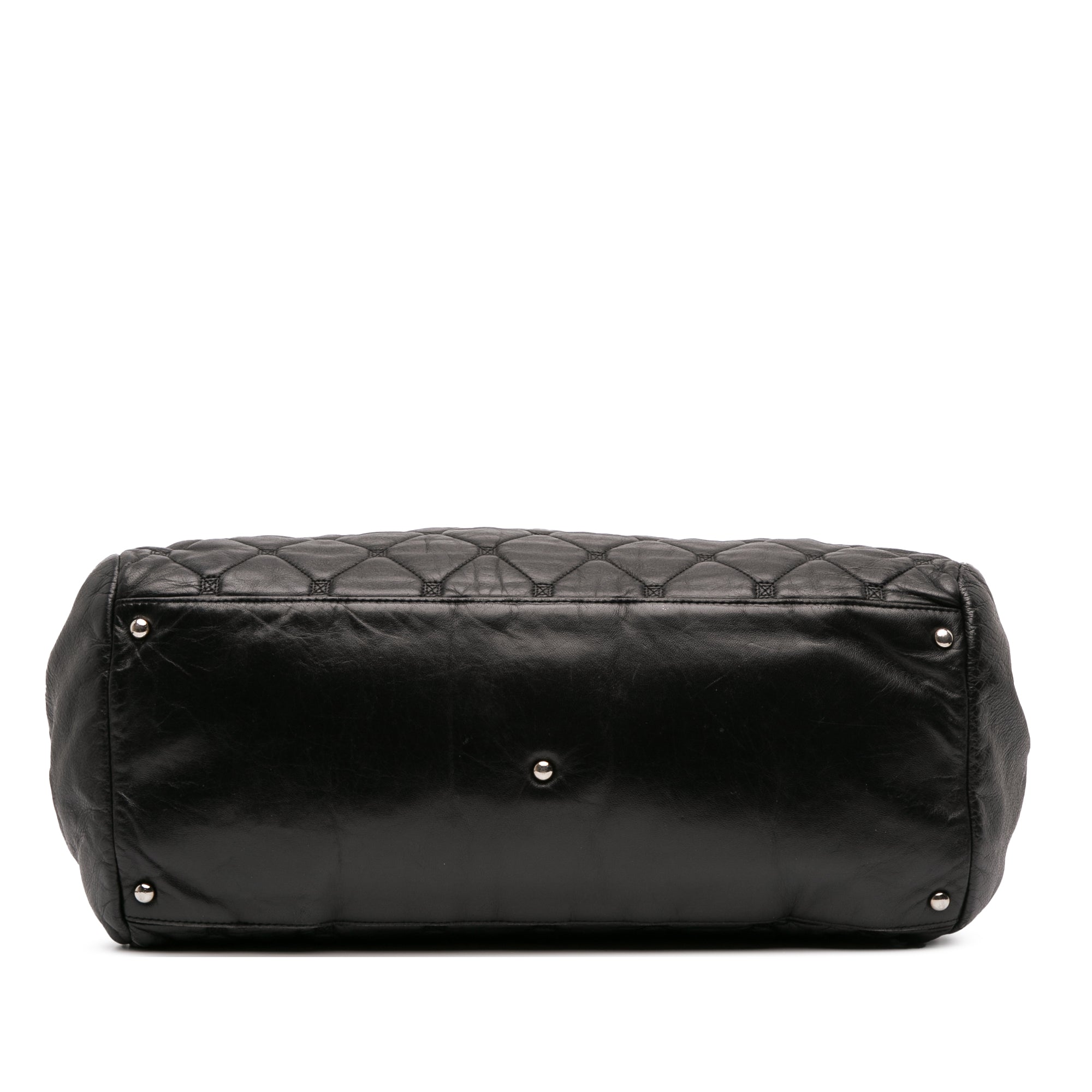 Quilted Lambskin Hidden Chain Bowler Bag