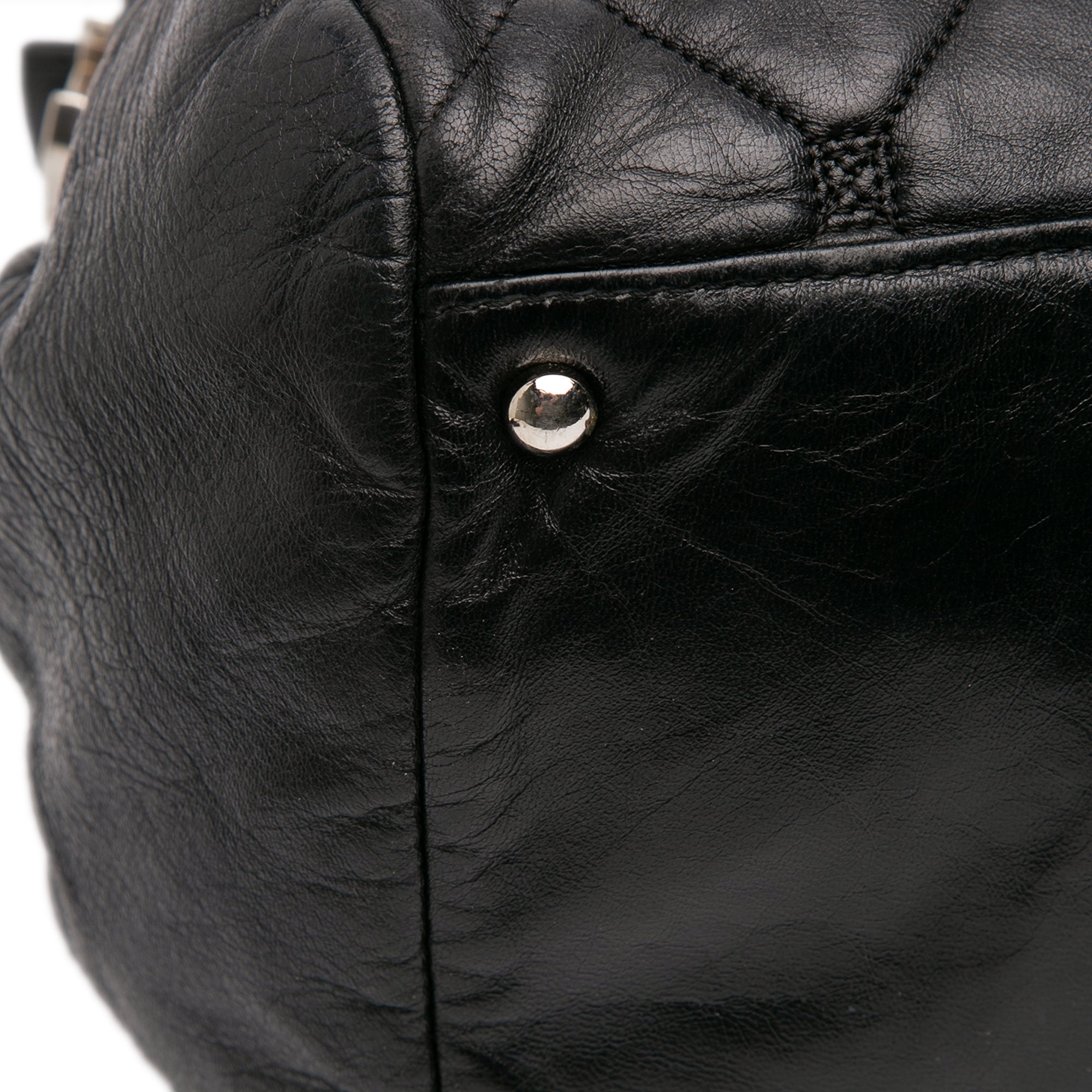 Quilted Lambskin Hidden Chain Bowler Bag
