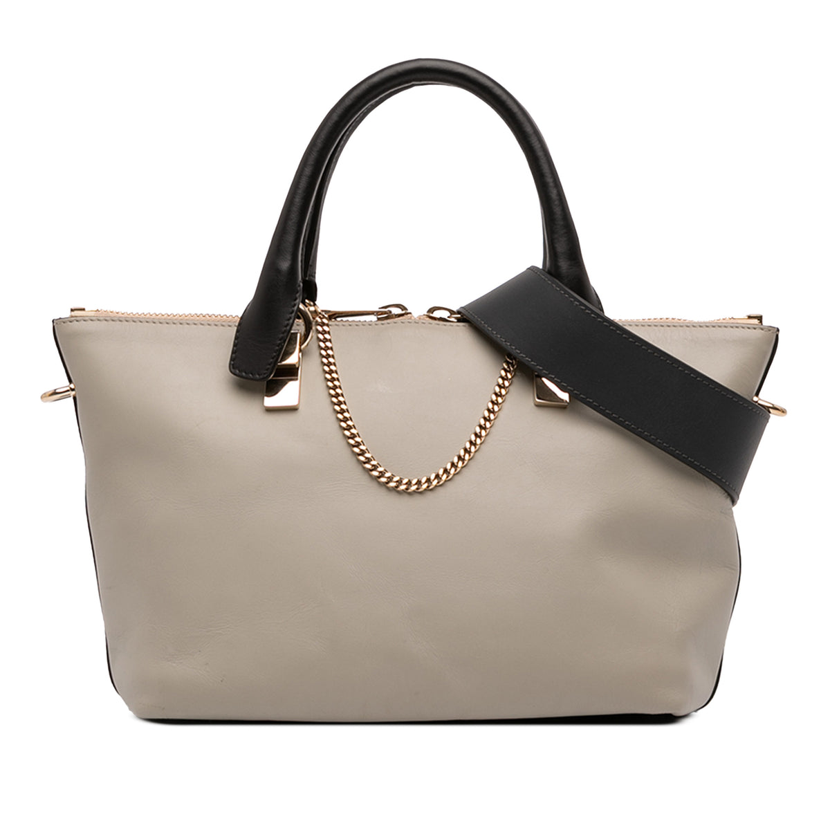 Small Bicolor Leather Baylee Satchel
