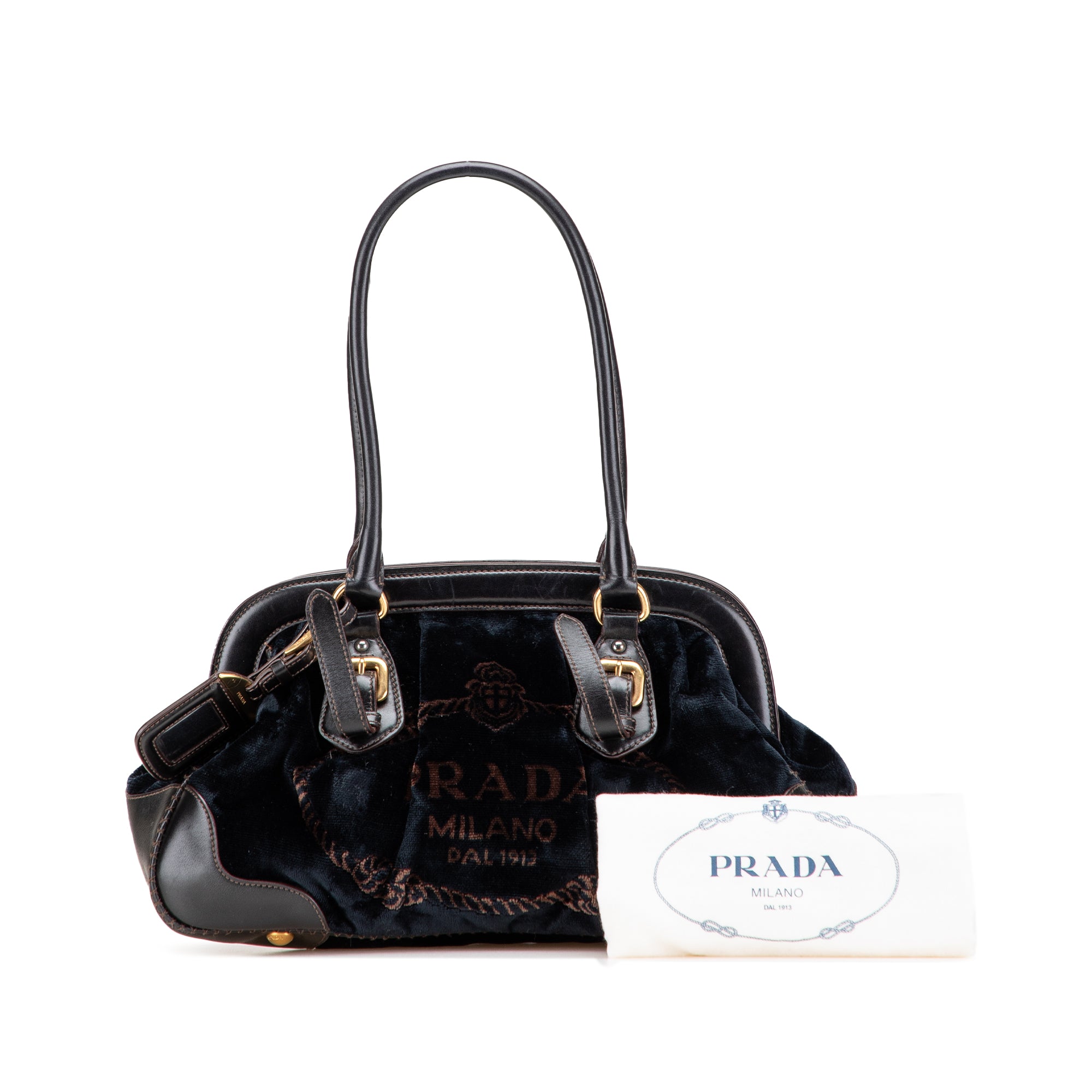 Velvet Logo Frame Shoulder Bag
