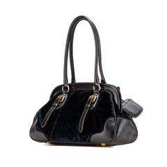 Velvet Logo Frame Shoulder Bag