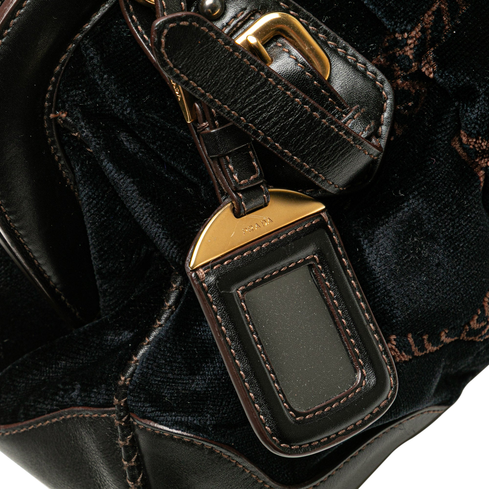 Velvet Logo Frame Shoulder Bag