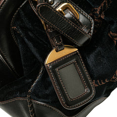 Velvet Logo Frame Shoulder Bag