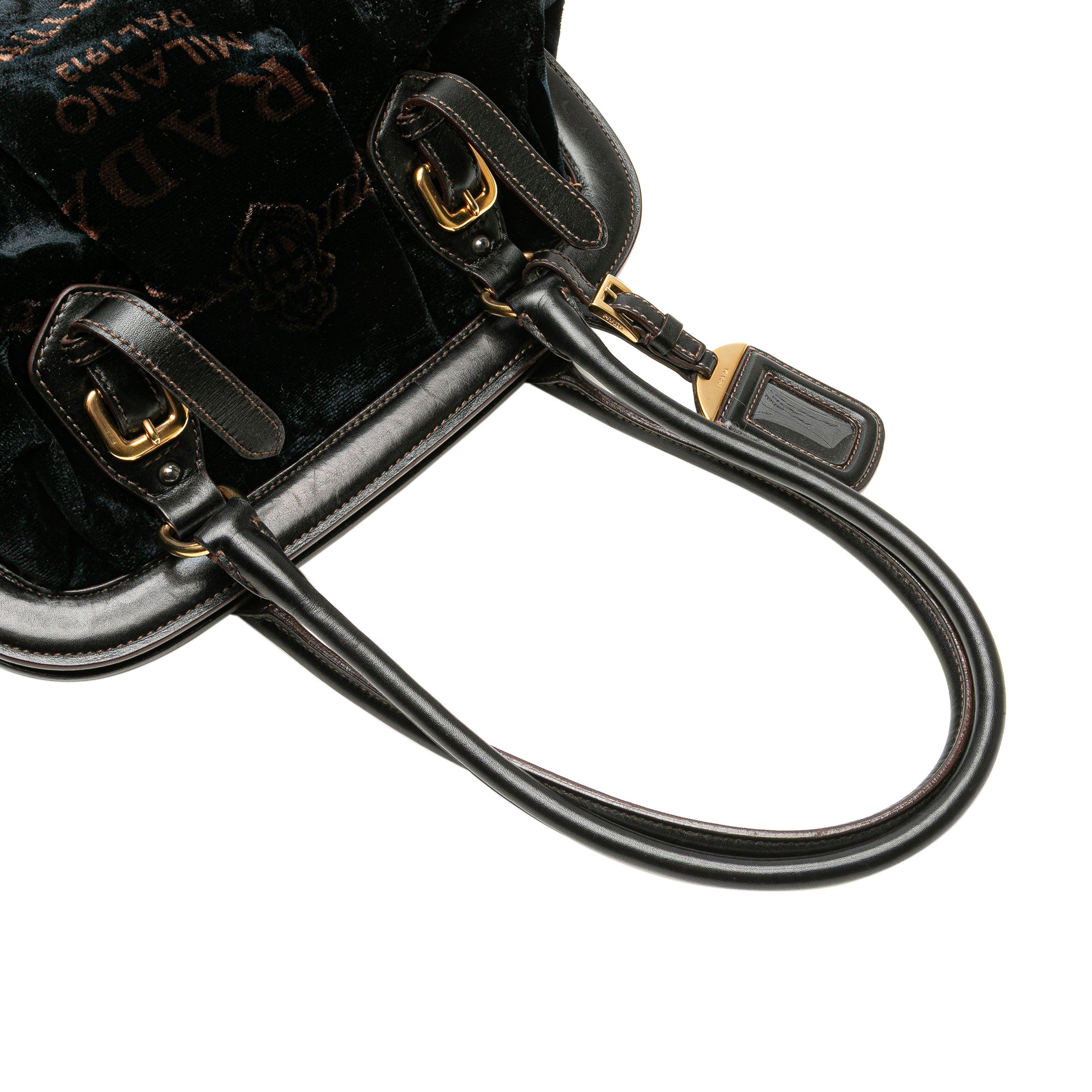 Velvet Logo Frame Shoulder Bag