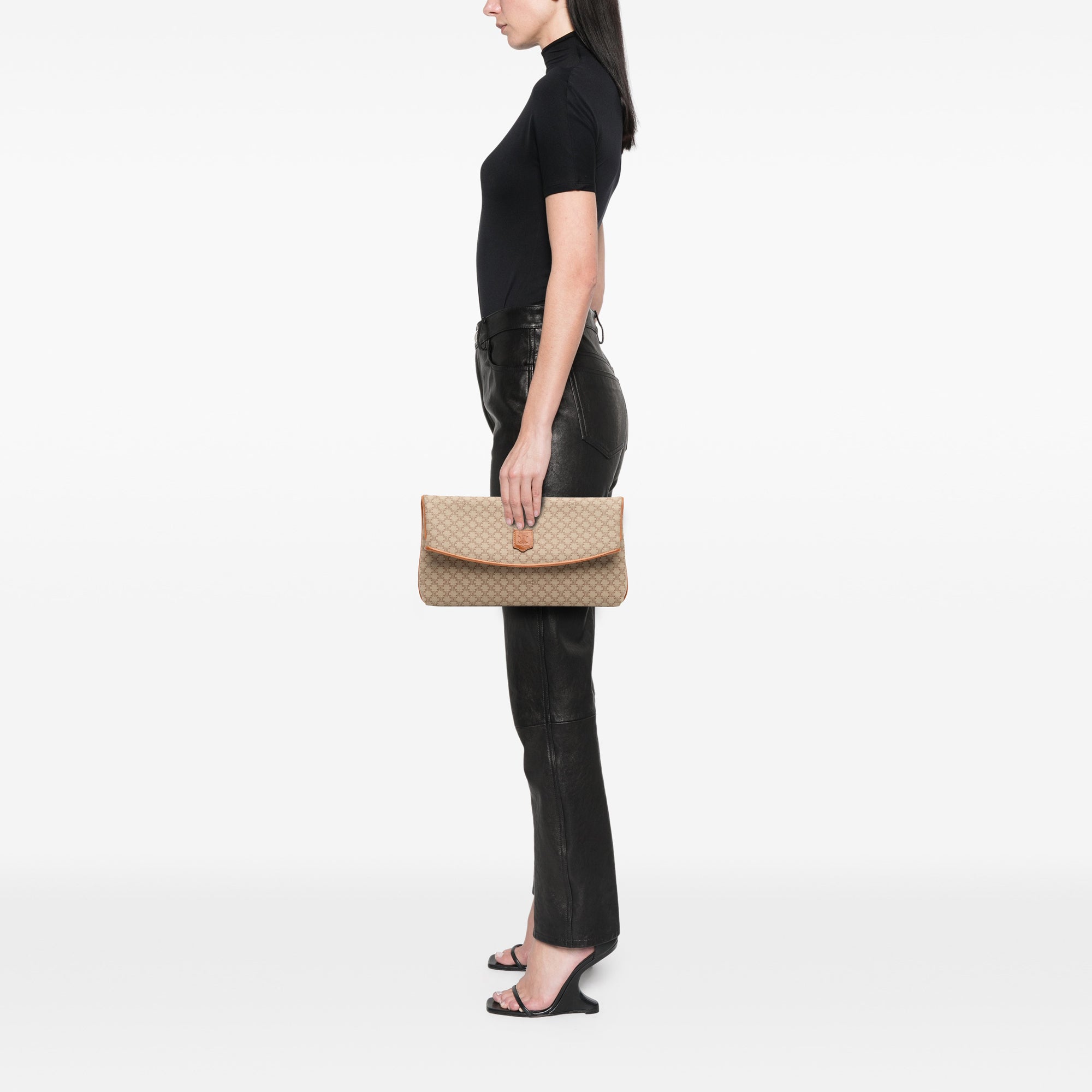 Macadam Coated Canvas Clutch